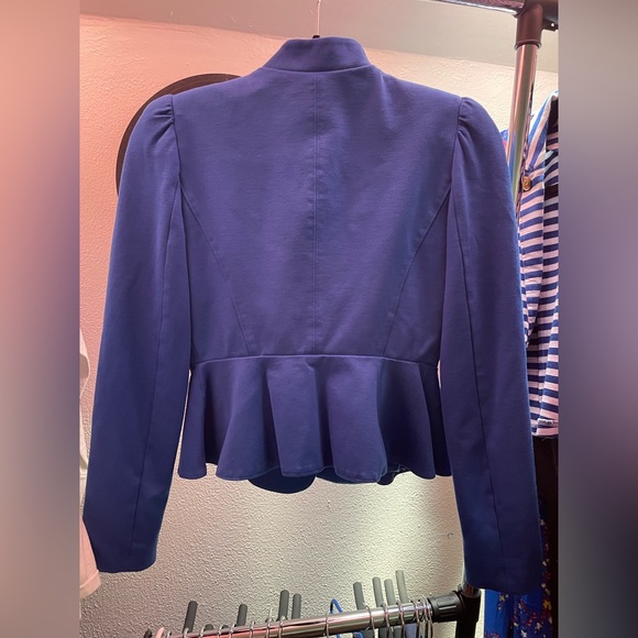 INC International Concepts Blue Peplum Blazer - Picture 2 of 4